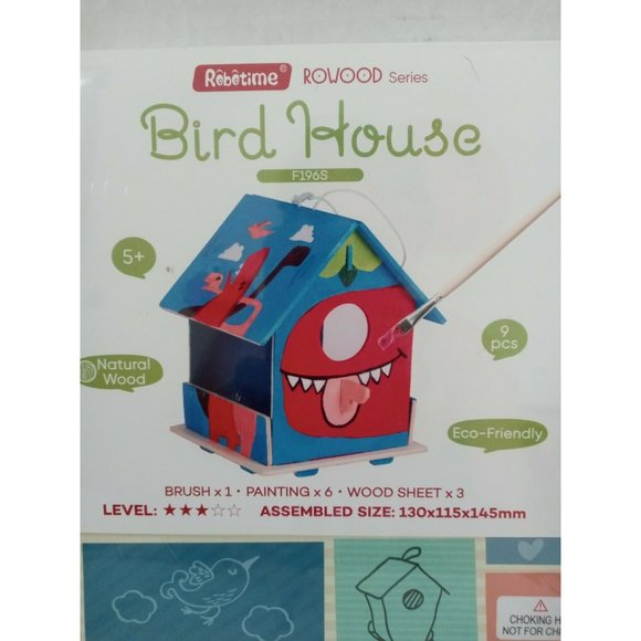 Wood Bird House Robotime DIY Kit Build Your Own Birdhouse New Craft Christmas - Picture 8 of 8
